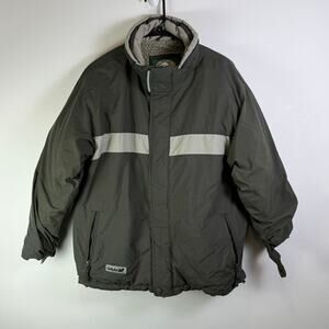 Cabelas Fleece Lined Jacket Men's Size M Regular Full Zip Coat Black Gray